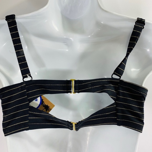 NWT 36D bikini top, black and gold, size 12, would fit a 34D or a 36D - Picture 3 of 6